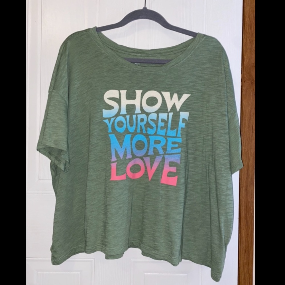 NWOT Old Navy “Show Yourself More Love” Crop Top SZ 2X